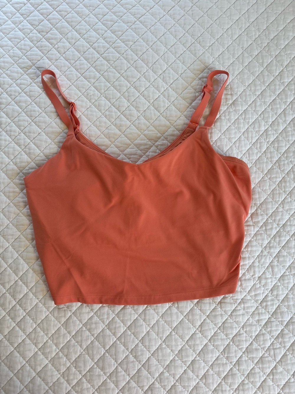 Athleta orange Elation v neck crop sports bra D-DD size 1X